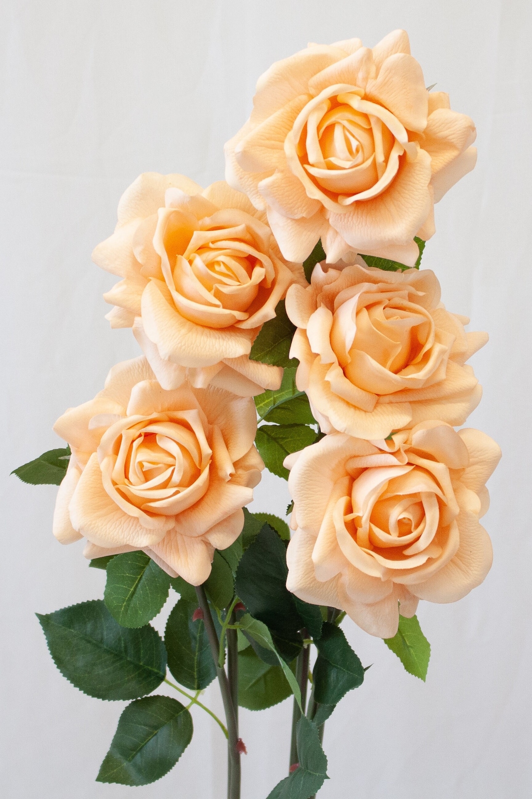 Real Touch Roses peach Sherbet Peach Roses Artificial Roses Silk Roses