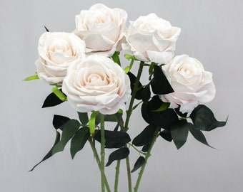 Velvet Roses (White) | White Roses | Artificial Roses |  Roses