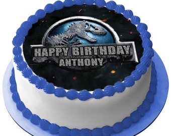 Custom Personalized T-rex Dinosour Cake Topper