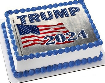 Patriotic Edible Image Cake Topper