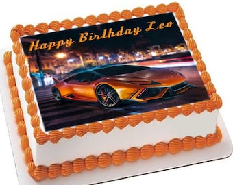 Lamburghini Edible Image Cake Topper