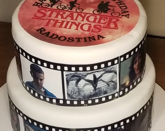 Happy Birthday Cake Topper Custom Cake Decoration Stranger Things Bundle