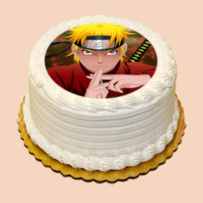 Gâteau Naruto Shippuden à flammes vegan, sans gluten