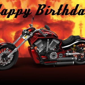 Motorcycle Biker Edible Image Cake Topper Custom Icing Sheet image 2