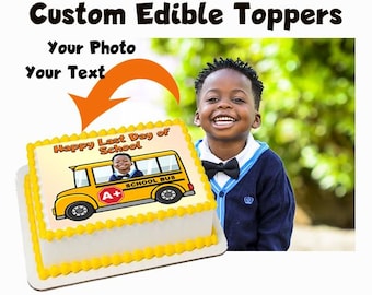 School Bus Edible Image Cake Topper