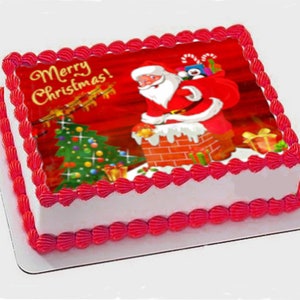 Santa Edible Image Cake Topper Icing Sheet Custom Sizes Half Sheet