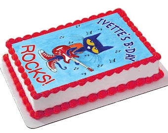Pete the Cat Edible Image Cake Topper