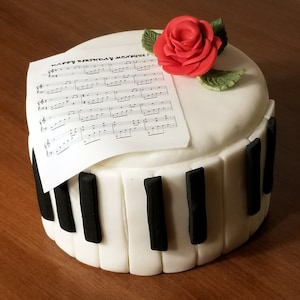 Music Sheet Birthday Edible Image Cake Topper