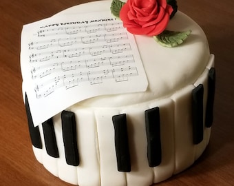Music Sheet Birthday Edible Image Cake Topper