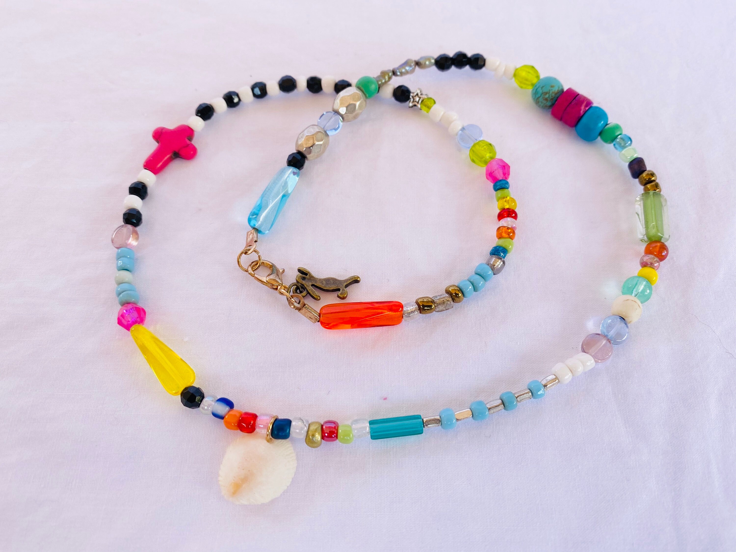 Beaded necklace / boho necklace / bohemian necklace / bright Etsy