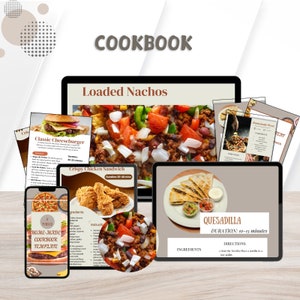 Modelo de livro de receitas, modelo de livro de receitas editável, livro de receitas para a família para impressão, e-book de receitas, blogueiro de alimentos, livro de receitas para a família digital