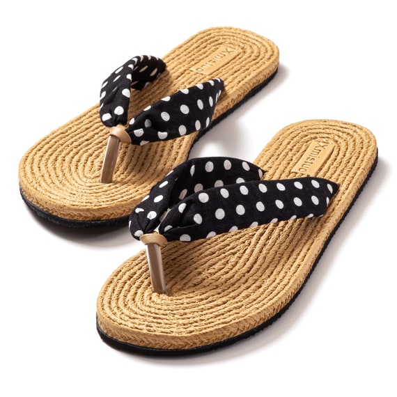 black and white polka dot slippers