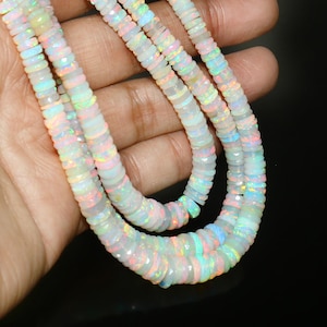 AAA Flashy Opal Beads, Faceted Opal Beads, White Opal Beads, Fire Opal , Rondelle Opal, Gemstone Opal, Precious Opal, Real Opal Necklace