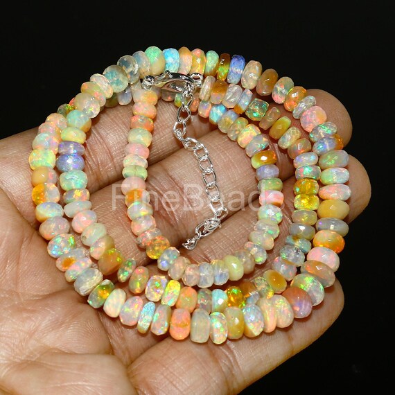 Ethiopian Opal Gemstone Opal Real Opal Necklace Yellow Opal