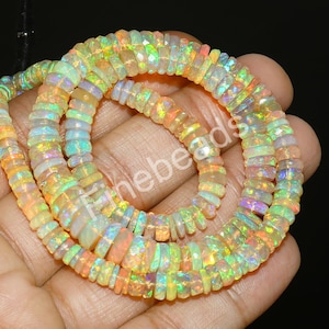 Natural Ethiopian Opal Faceted Tyre Beads, Ethiopian Opal Beads, Opal Tyre Beads, Fire Opal Beads, Opal Beads, Faceted Opal Beads