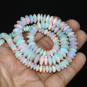 Natural Ethiopian Opal Beads, Fancy Shape, Multi-Color, 17 Inch Strand