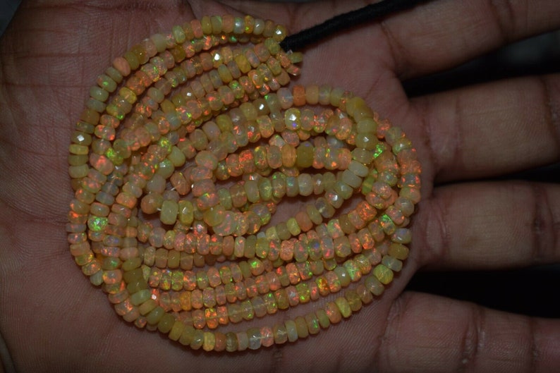 Opal Beads Ethiopian Opal 3-5MM Size AAA Grade October Birthstone Opal Beads Jewely Making Beads Faceted Beaded Necklace Welo opal Beads