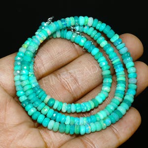 Faceted Ethiopian Opal Beads: Natural Gemstone, October Birthstone, 8 Inch Strand