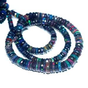 Ethiopian Opal Beaded Necklace: Welo Opal Gemstone, 17 Inch