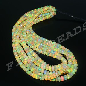 天然エチオピアオパールビーズ：マルチカラー宝石ネックレス、17