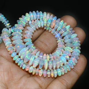 Natural Ethiopian Opal Beads, Fancy Shape, Multi-Color, 17 Inch Strand