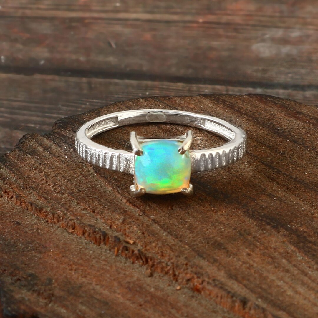 Opal Color Rings Natural Opal Ring, Fire Opal Ring, Multi-color Opal Ring, Genuine Opal ...