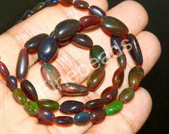 Natural Ethiopian Opal Nugget Necklace: 17 Inch Fire Opal Strand
