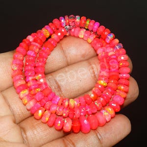 Natural Opal Beads, Faceted Opal, Opal Gemstone, Rondelle Opal Beads, Welo Opal, Genuine Opal, Natural Opal, Ethiopian Opal, Beaded Necklace
