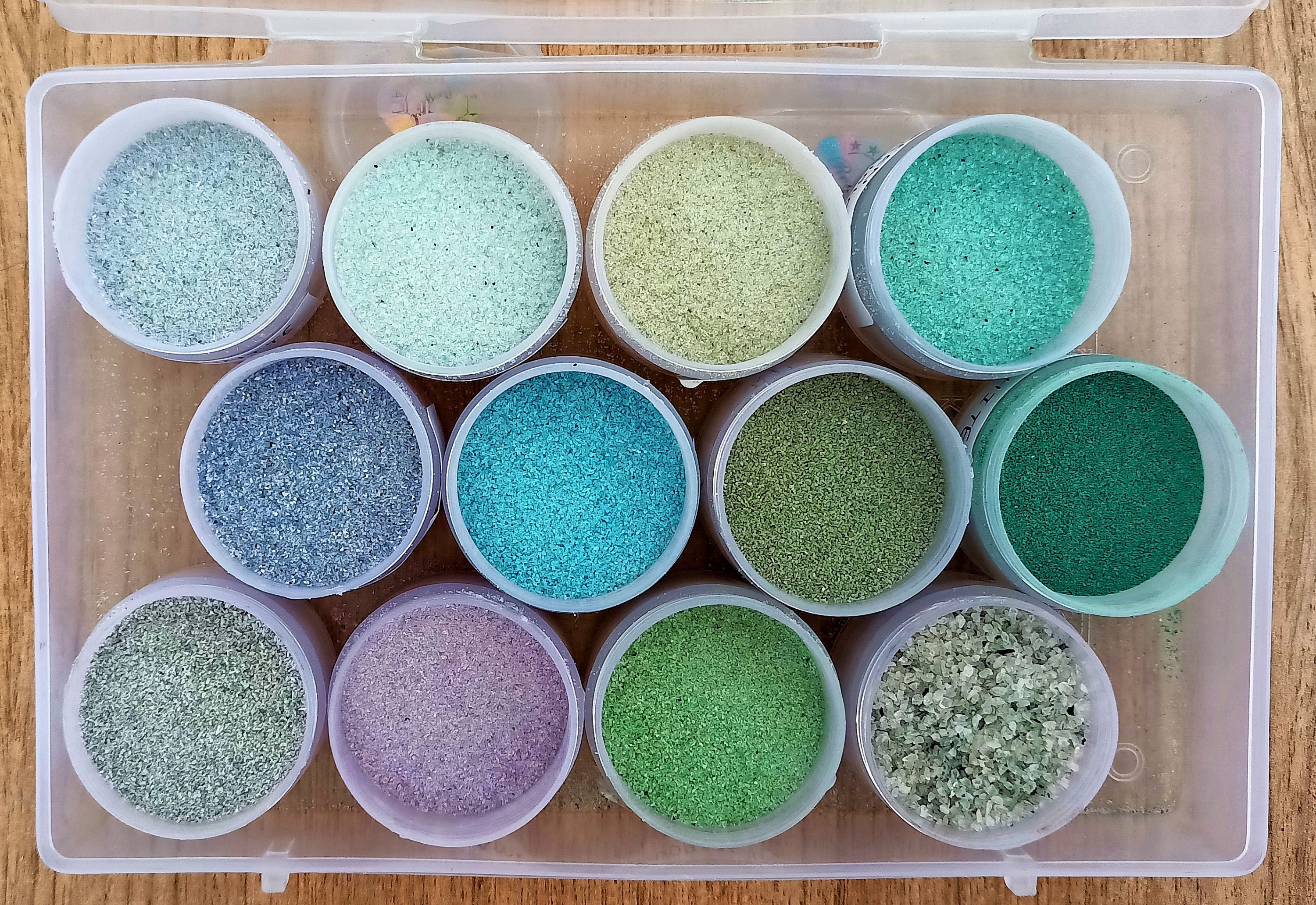 Natural Gemstone Dust Powder Set of 12 Super fine Crushed