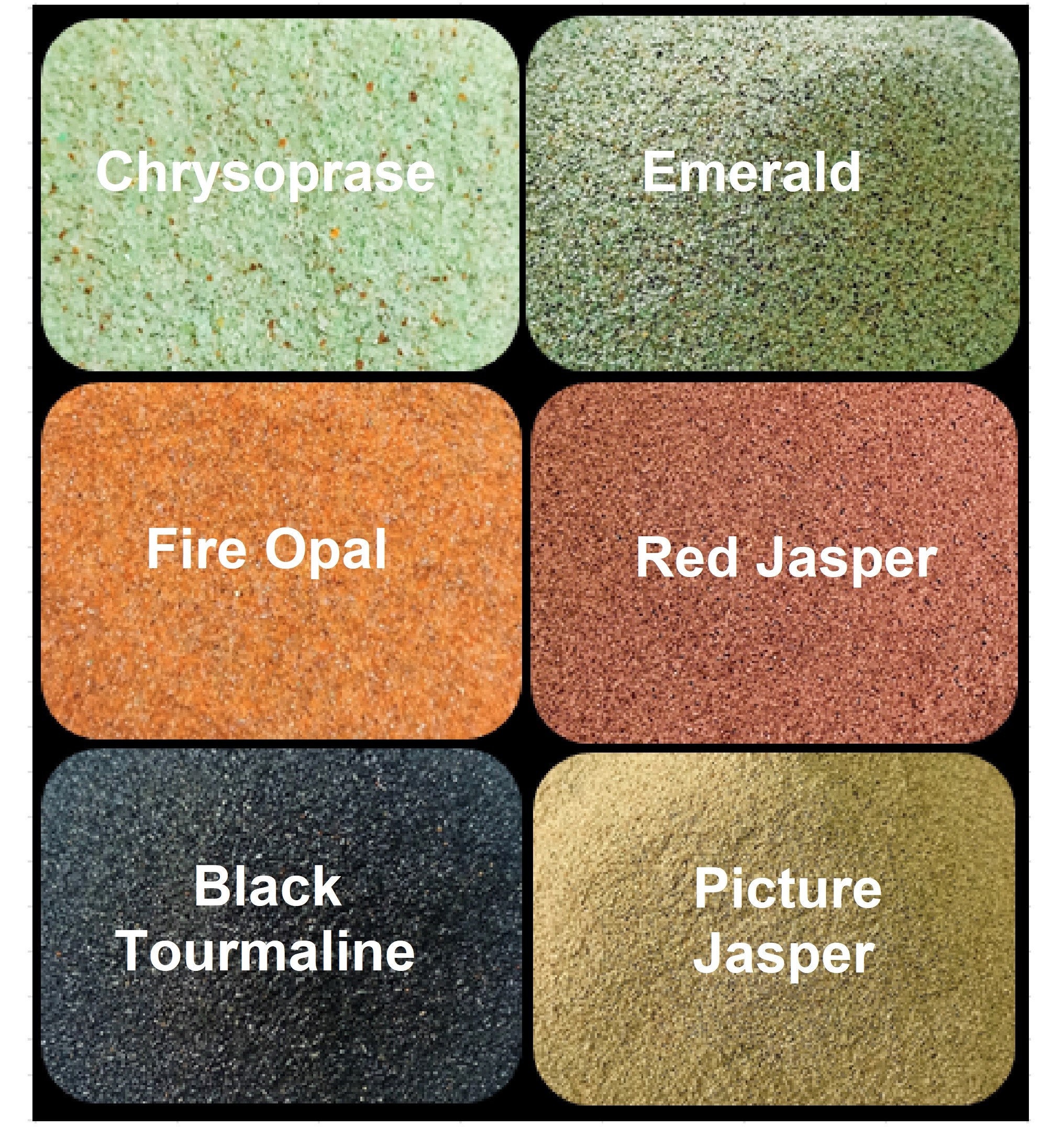 Natural Gemstone Dust Powder Set of 6 Super Fine Crushed Etsy