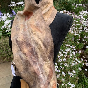 Hand Felted Pure Wool Botanical Printed Naturally Dyed Scarf Mothers Day