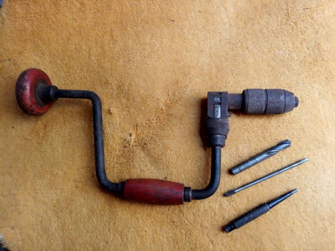 Vintage Tools Antique Hand Drill Vintage Carpenters Perforar a Etsy