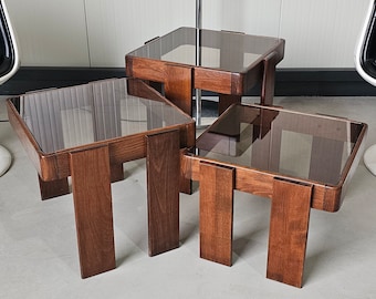 Vintage stackable and nestable coffee tables, Gianfranco Frattini's 1960