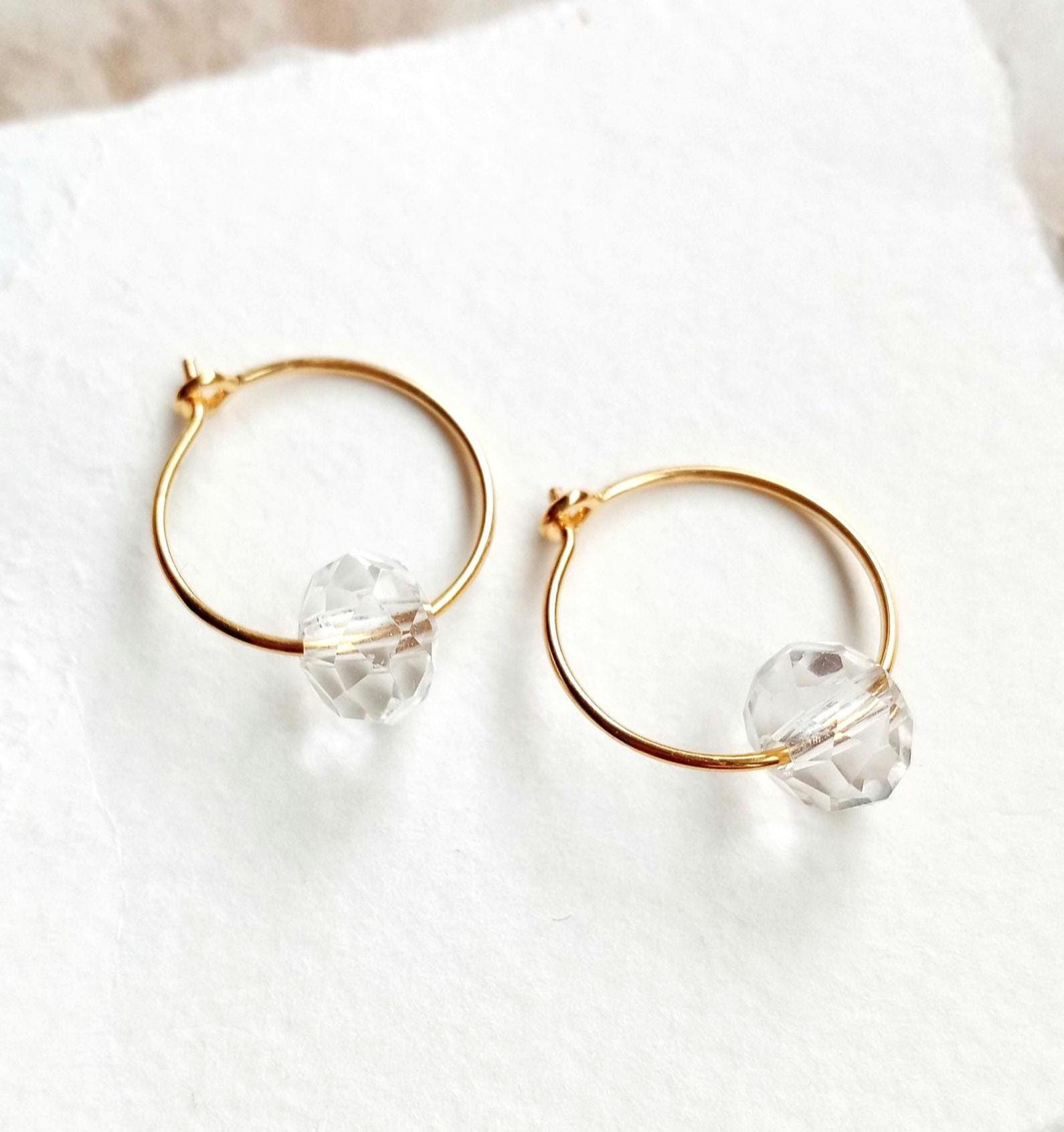 Ohrringe Creolen Kreolen Gelbgold Plattiert Klapp Brisur Handarbeit Gold 1 Paar Juwelier Qualität Schmuckmanufaktur Damen Mädchen Edelstahl