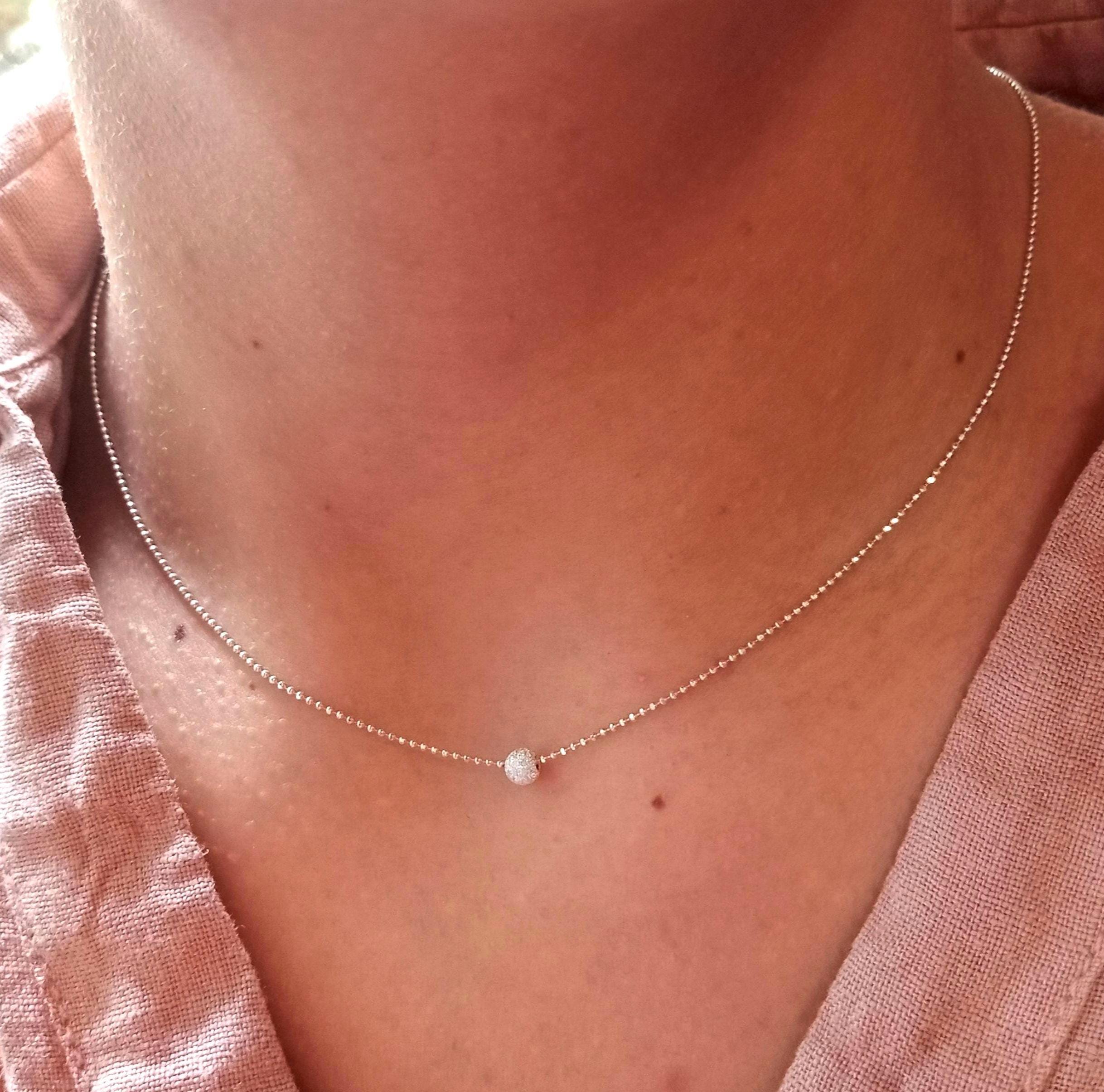 Anhänger Aus Massivem Weißgold 14K 2 Karat Runder Echt Diamant-Kreis-Halskette