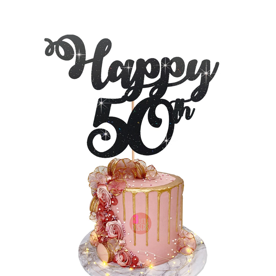 Happy 50th Cake Topper 50th Birthday Cake Topper 50th - Etsy UK