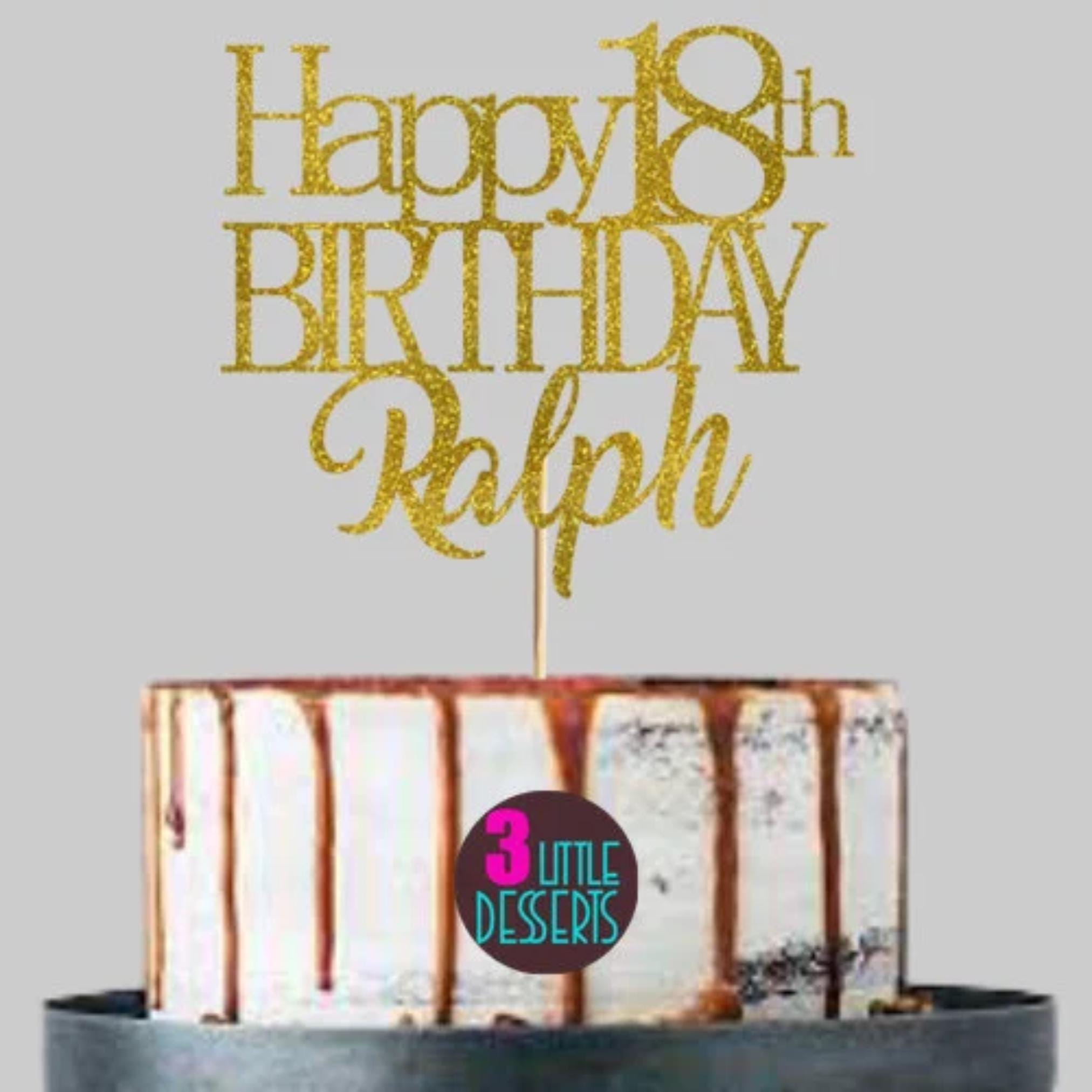 18 Birthday Cake Topper, 18th Birthday, Custom Cake Topper, Birthday ...