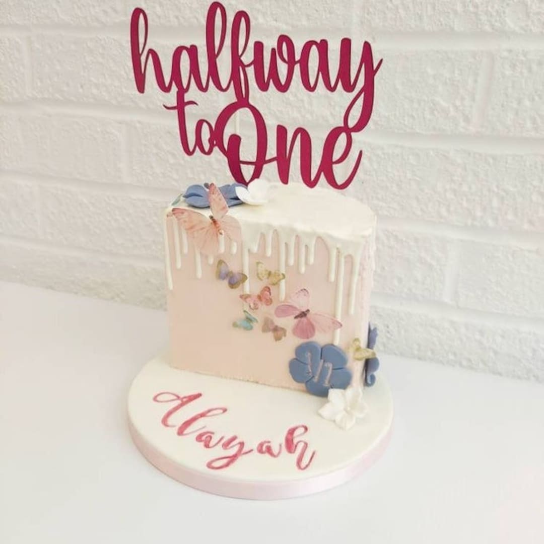 Strawberry Half Way to One Cake Topper, 6 Months Birthday Cake