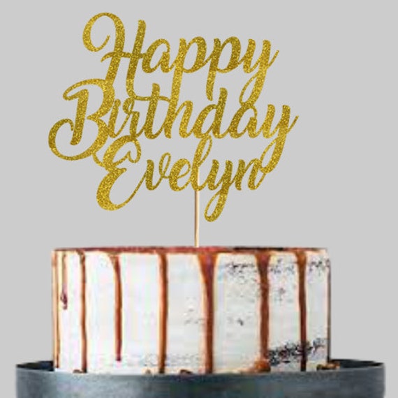 Goldene „Happy Birthday“ Tortenaufsätze – 6 Stück, Acryl, Doppelseitig Spiegelnd, Für Kuchen & Cupcakes
