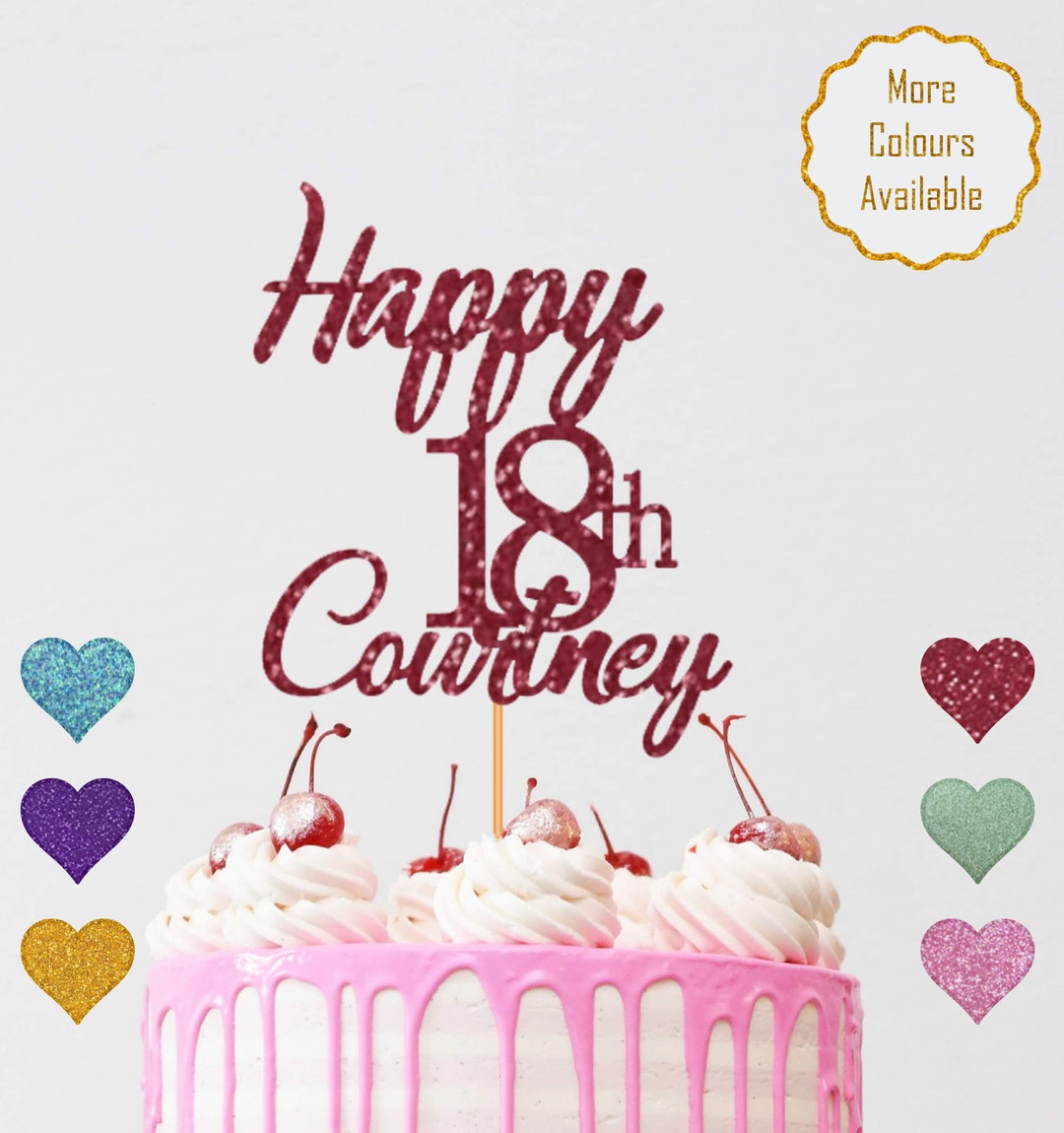 18th Birthday Cake Topper, 18th Birthday, Custom Cake Topper, Birthday ...