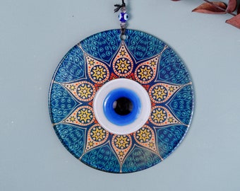 Blue Evil Eye, 16 Cm Large Evil Eye, Evil Eye Wall Hanging, Living Room Art, Lucky Charm, Christmas Tree Decor, Greek Evil Eye, Home Decor