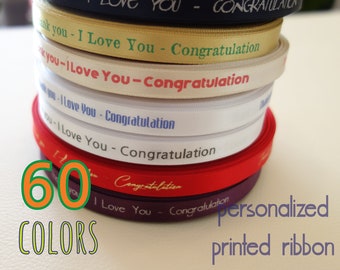 50 Yard Personalized printed ribbon custom printed ribbon birthday gift housewarming gift baby shower gift gift wrap satin ribbon