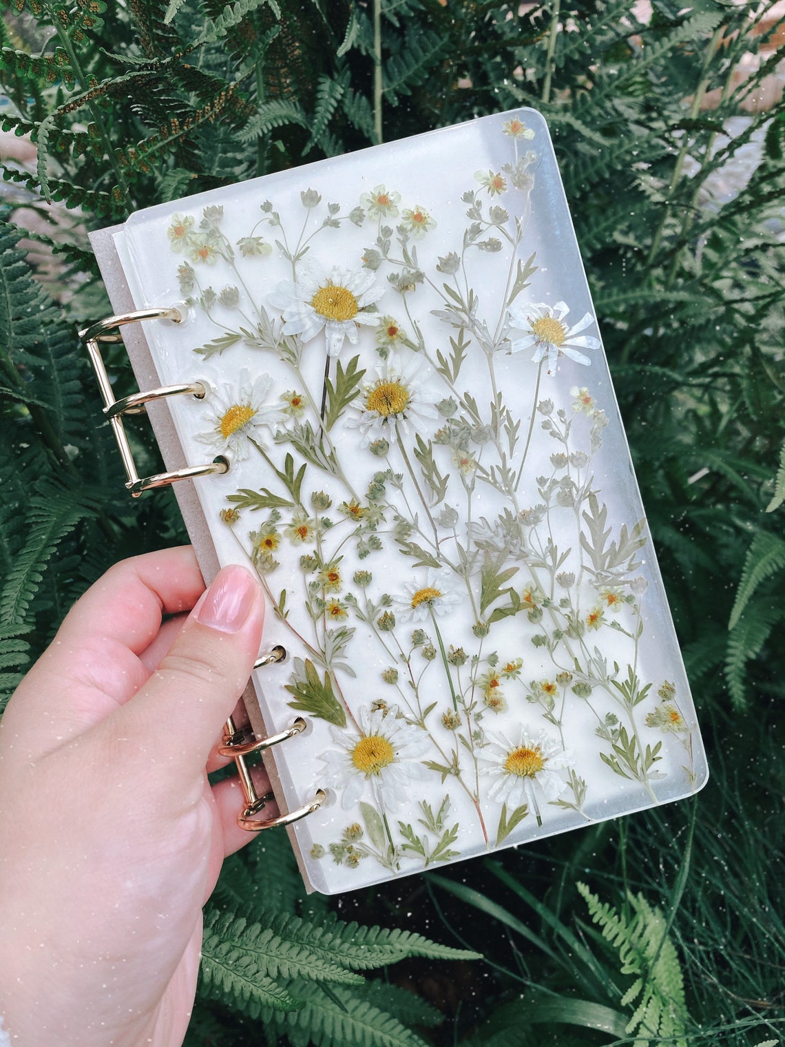 Resin flower notebook Pressed flower book Herbarium journal Etsy