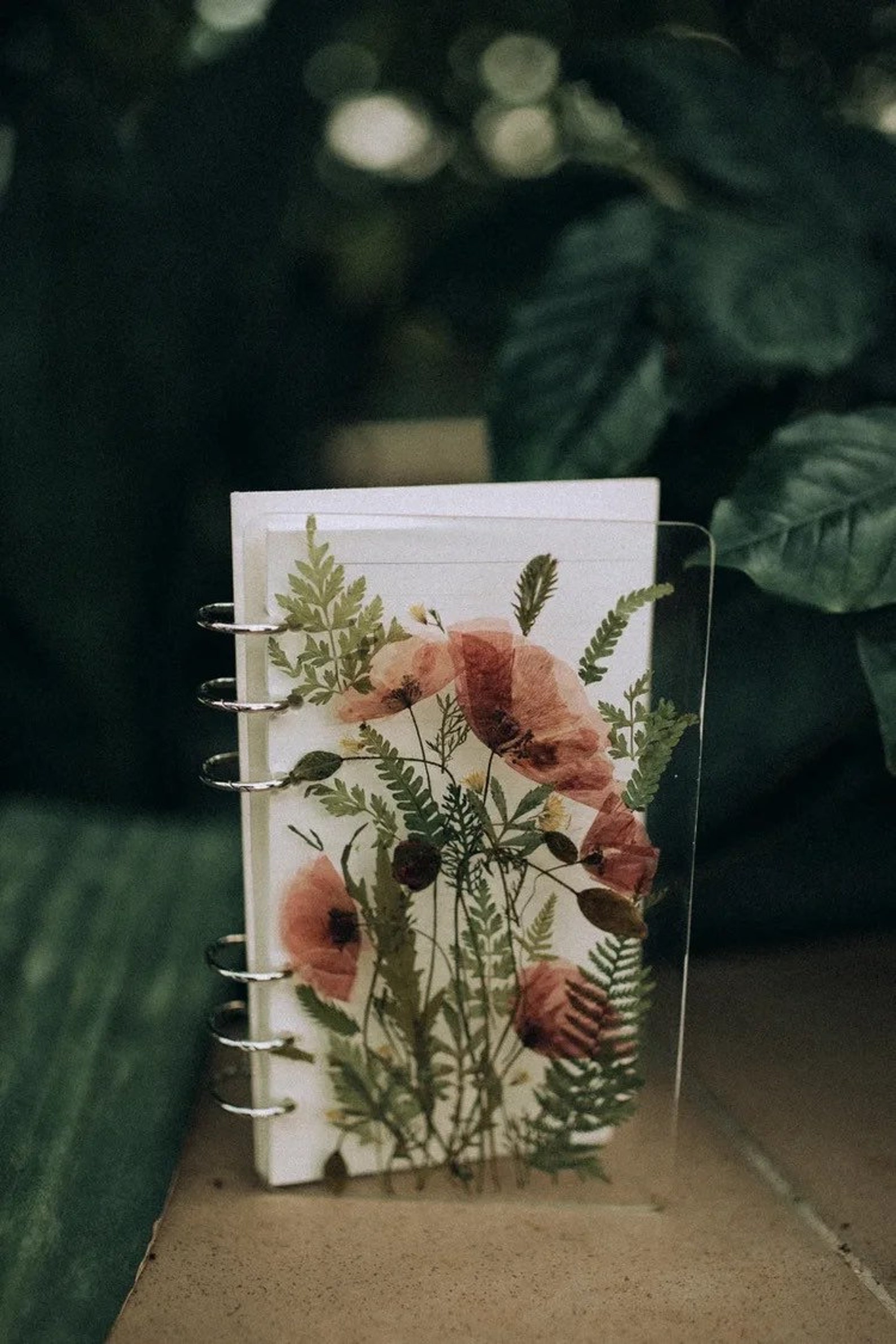 Resin flower notebook Pressed flower book Herbarium journal Etsy
