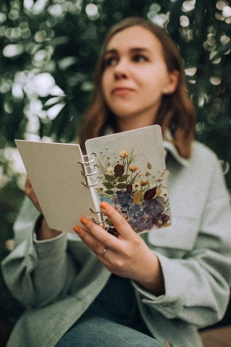 Resin Flower Notebook Pressed Flower Book Herbarium Journal Etsy