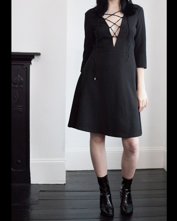 Black lace-up dress | Vintage | Relics On Sea