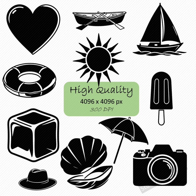 117 Summer Icons SVG PNG Bundle, Tropical Ocean Clipart, Sea Life ...