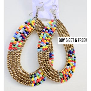 784 Bead Earrings Patterns, Masai Earrings, African Earrings, Handmade Earrings, African Jewelry For Women, Bone Earrings, Personalized Gift