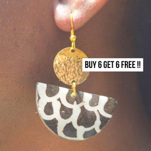 549 Brass Earrings Set, Bone Earrings, Handmade Gift, Earrings For Women, Ethnic Earrings, African Earrings, Gifts For Her, Boho Earrings.