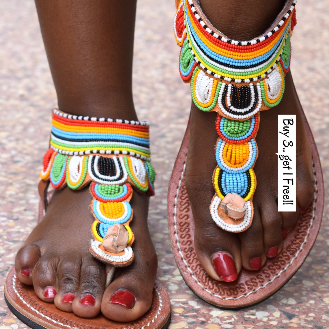 Ethnic Sandal Bead Shoe Africa Bead Sandal Sandal Woman | Etsy